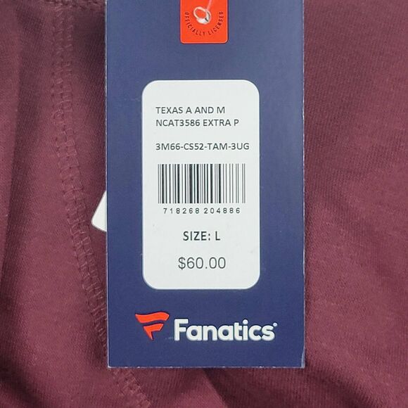 Fanatics Texas A&M Aggies Mens Large Sweatshirt Maroon White Extra Point Hoodie - Picture 8 of 12